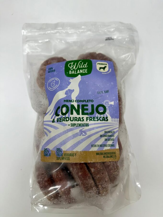 Menu Barf de Conejo en porciones