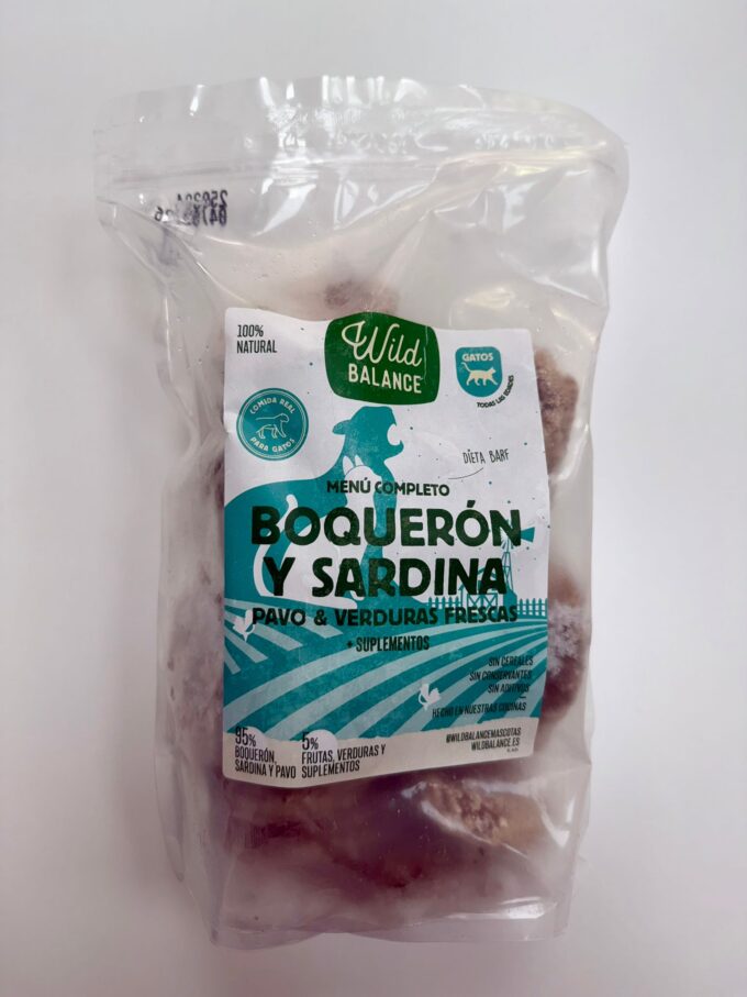MENU BARF DE BOQUERÓN Y SARDINA PARA GATO